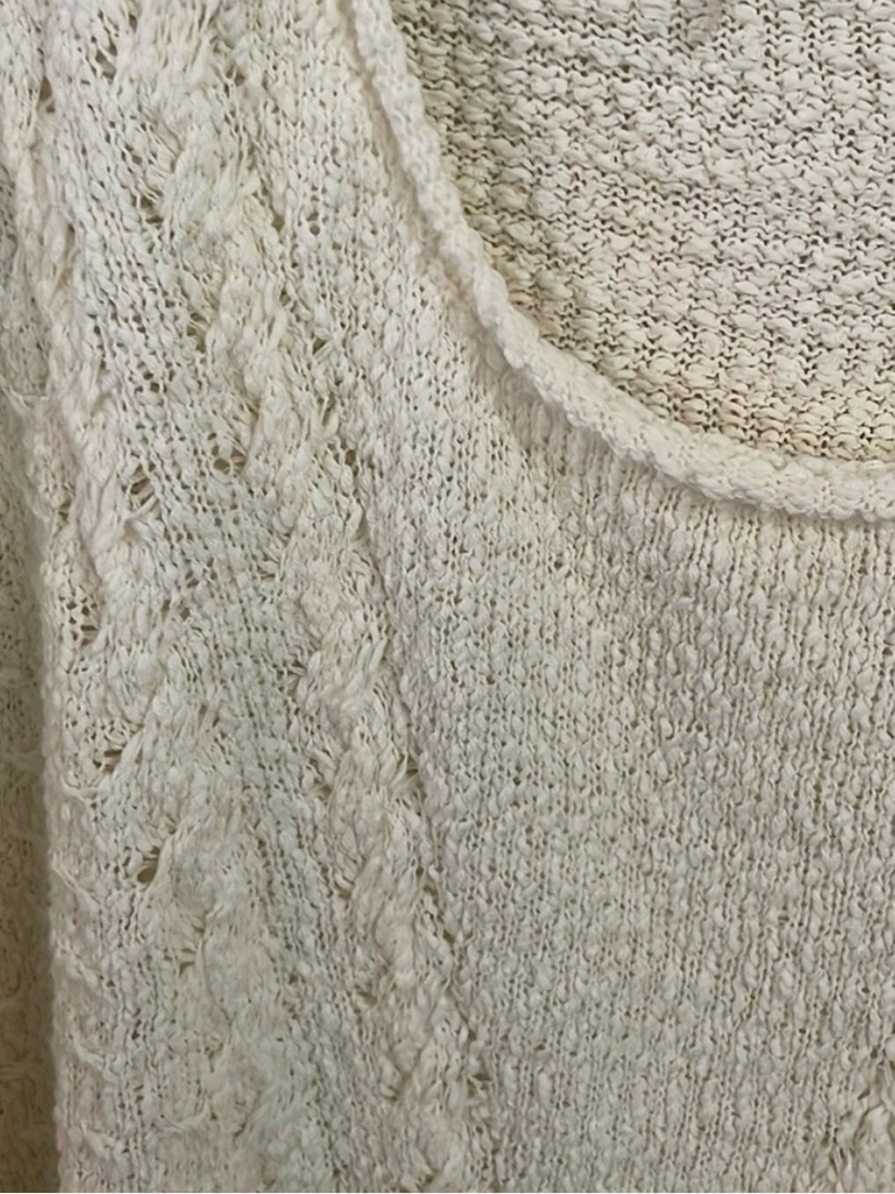BCBGMaxAzria Cream Scoop-Neck Cable Knit Sweater - Picture 3 of 5